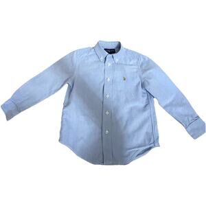 RALPH LAUREN Boy’s Blue Oxford Button Up Shirt L/S Size 4/4T